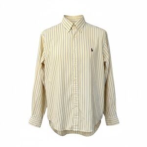 Polo Ralph Lauren Striped Button Down Dress Shirt - Size XL - Yellow - Pony